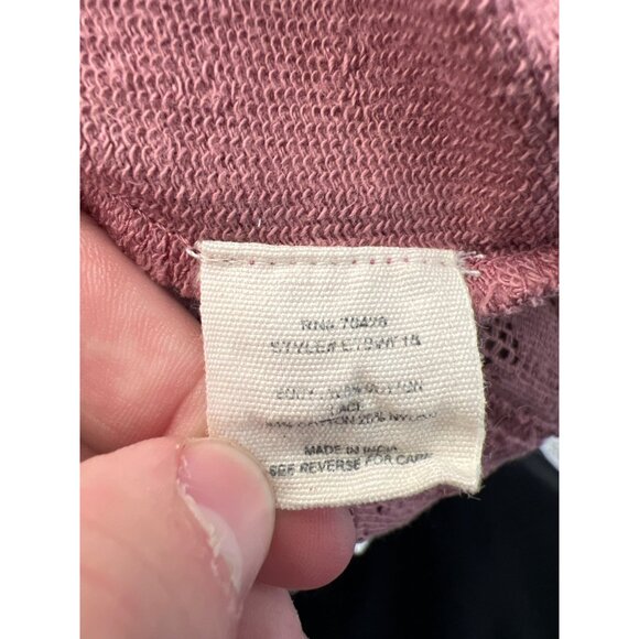 Evys Tree The Blair Full Zip Hoodie Sweatshirt Size Medium Lace Relaxed Fit Pink - Picture 4 of 6